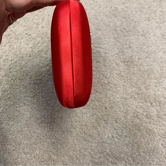 INC International Concepts Red Clutch with Silver Accent - Picture 4 of 14